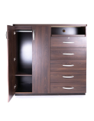 COMODA CHOCOLATE D6079 2 PUERTAS 4 CAJONES TV/DVD MUEBLES CHILLAN 