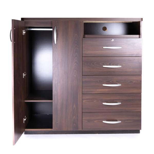 COMODA CHOCOLATE D6079 2 PUERTAS 4 CAJONES TV/DVD MUEBLES CHILLAN 