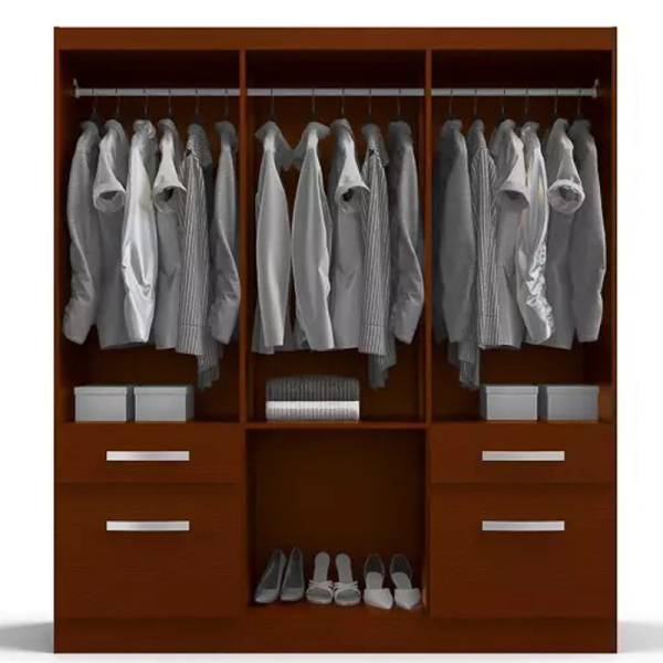 CLOSET B544 YARDAS CAOBA 6 PUERTAS 2 CAJONES 2 ZAPATERAS 