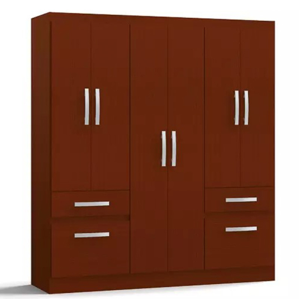 CLOSET B544 YARDAS CAOBA 6 PUERTAS 2 CAJONES 2 ZAPATERAS 