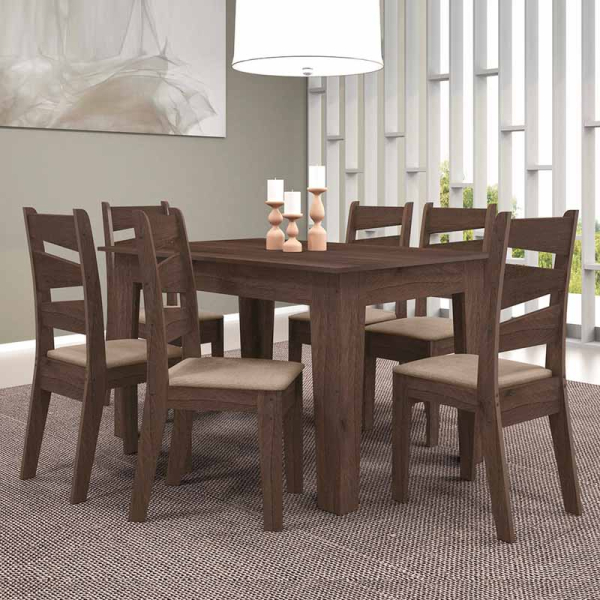 COMEDOR ISIS 6S NOGAL EBANO 