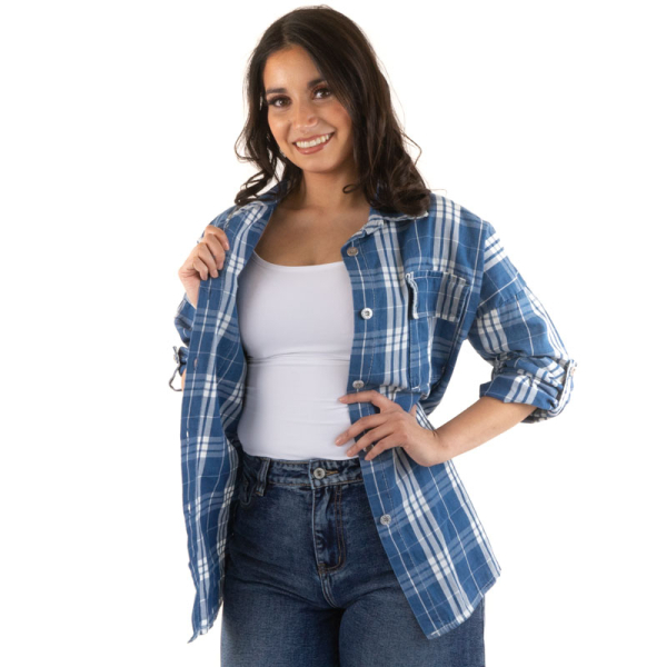 BLUSA DENIM ESCOCES 5647 AZUL