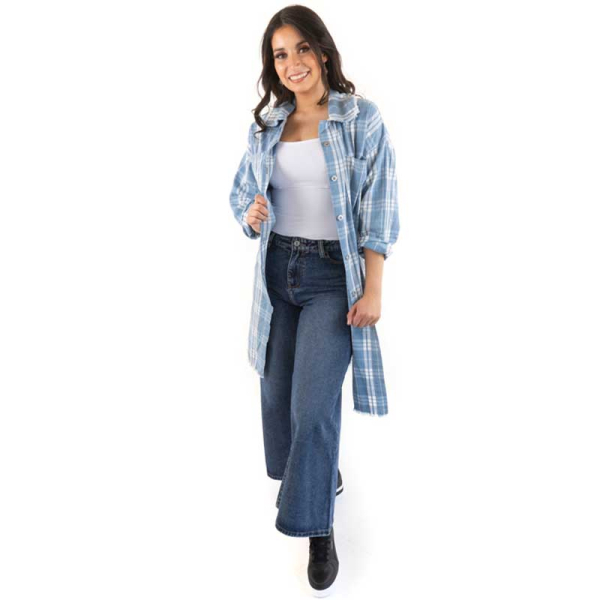BLUSA LARGA DENIM CUADRILLE