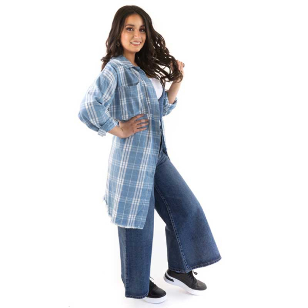 BLUSA LARGA DENIM CUADRILLE