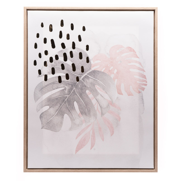 CUADRO FLORES 40X50CM BL/ROS/G 