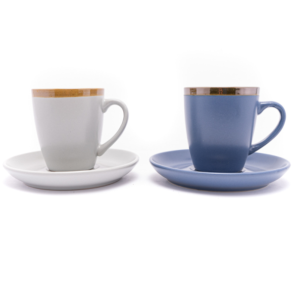 SET 4TAZAS C ON PLATILLO GRIS/AZUL 