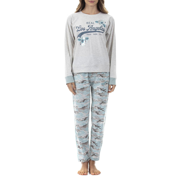 PIJAMA CAMUFLADO J769 CELESTE