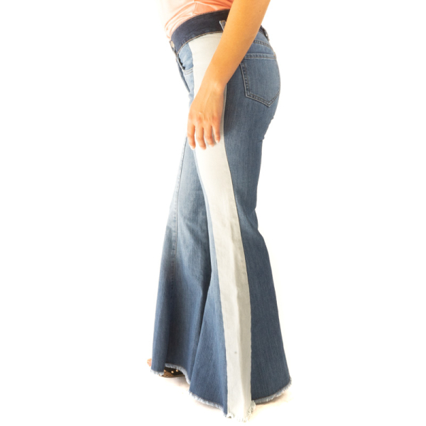 JEANS FLARE FRAN BLUE/ WHITE