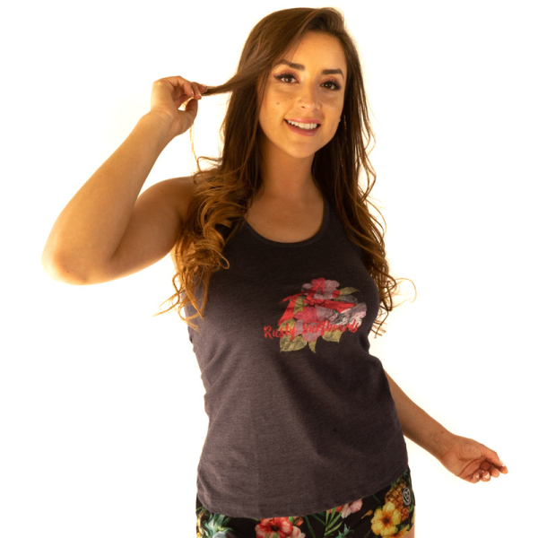 TANK W HIBISCUS -POLERA-GRIS