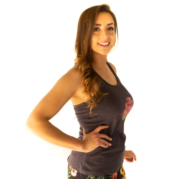 TANK W HIBISCUS -POLERA-GRIS