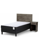 CAMA EUROPEA WAVE 1,5 PLAZAS CON MUEBLES TABOR GRAFITO 