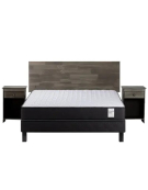 CAMA EUROPEA WAVE 2 PLAZAS BASE NORMAL CON MUEBLES TABOR GRAFITO 