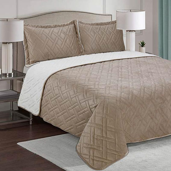 COBERTOR CHIPORRO VELVET 1.5PL BEIGE 