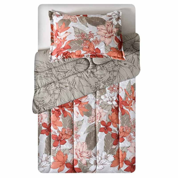 PLUMON CON ESTAMPADO AMARANTA 1.5P 