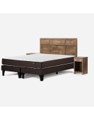 CAMA EUROPEA NEW ERGO T 2 PLAZAS 150 X 200 CM BASE DIVIDIDA CON MUEBLES ROBIN - TOSTADO