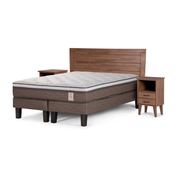 CAMA EUROPEA NEW STYLE 6 DE 2 PLAZAS BASE DIVIDIDA 150 X 200 CM CON MUEBLES SICILIA 