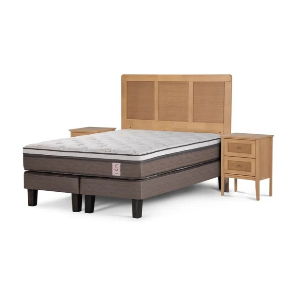 CAMA EUROPEA NEW STYLE 6 2 PLAZAS BASE DIVIDIDA 150 X 200 CM CON MUEBLES CHARLES 