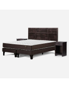 CAMA EUROPEA ERGO T NEW 2 PLAZAS 150 X 200 CM BD MUEBLES ROBIN - CHOCOLATE 