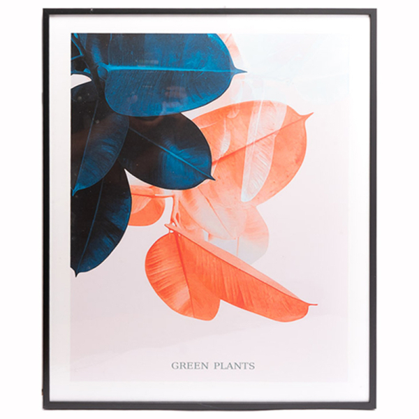 CUADRO HOJAS 40X50CM NG/BL 