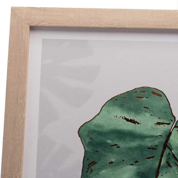 CUADRO HOJA VERDE 40X50CM 