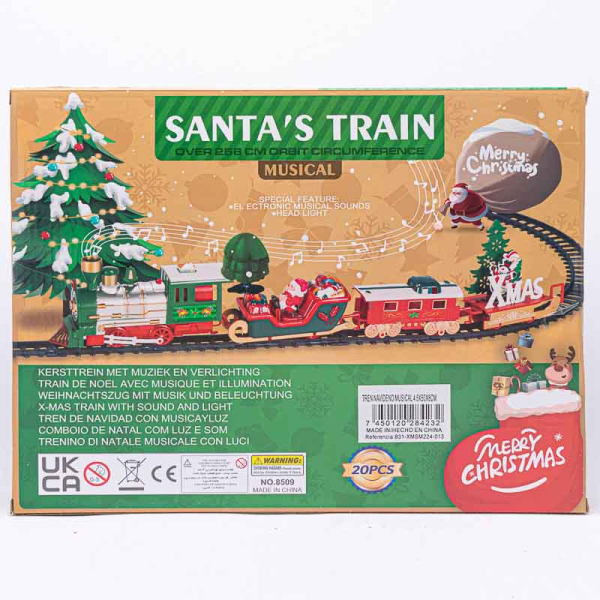 TREN NAVIDAD MUSICAL 37.5X30X5 CM 