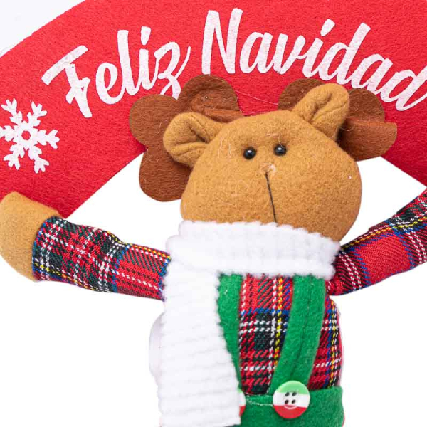 COLGANTE FIGURA RENO FELIZ NAVIDAD 33CM 