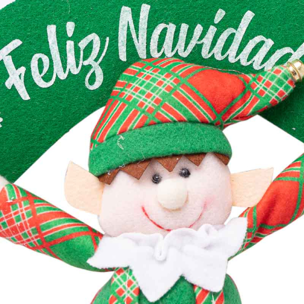 FIGURA ELFO ROJO-VERDE-BLANCO 