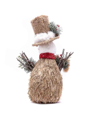 FIGURA MUÑECO DE NIEVE NATURAL-ROJO 