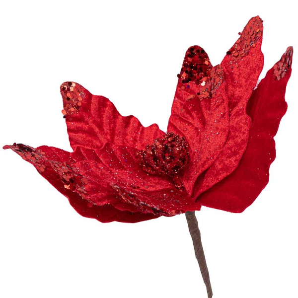 POINSETIA 8 PETALOS 29X30X29CM ROJO 