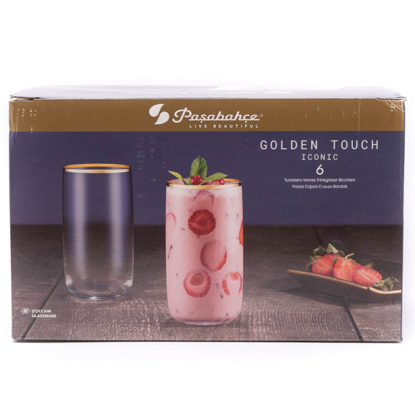 VASOS GOLDEN TOUCH ICONIC 6 PIEZAS 