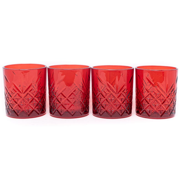 VASO TIMELESS 4PZS ROJO 