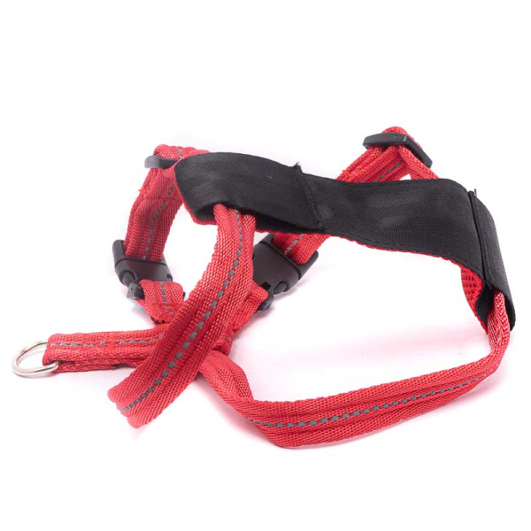 ARNES PARA PERRO 50-69CM (L) ROJO CON BANDA REFLECTANTE 