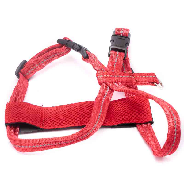 ARNES PARA PERRO 50-69CM (L) ROJO CON BANDA REFLECTANTE 