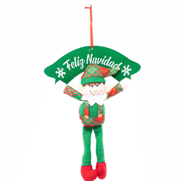 FIGURA ELFO ROJO-VERDE-BLANCO 