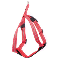 ARNES PARA PERRO 42-58CM (M) ROJO CON BANDA REFLECTANTE 