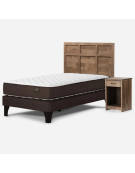 CAMA EUROPEA ERGO T NEW 1,5 PLAZAS 105 X 200 CM CON MUEBLES ROBIN - TOSTADO 