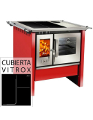 COCINA A LEÑA ALLEGRA VITROX ROJO 