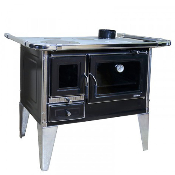 COCINA A LEÑA 72X56 NEW GLASS LINE NEGRA 