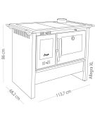 COCINA A LEÑA ALLEGRA XL ROJA 