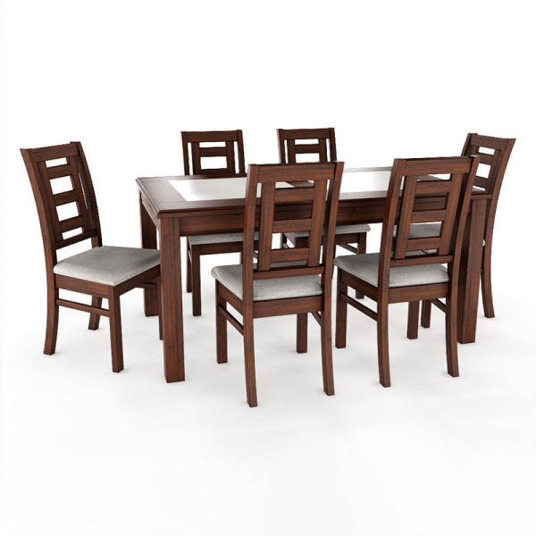 COMEDOR PORCELANATO 6S NOGAL 