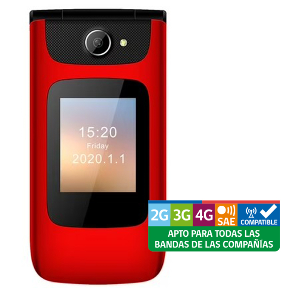 TELEFONO SENIOR 1450MAH ROJO 4G 
