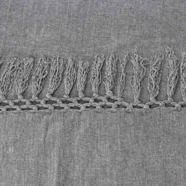 MANTA CHENILLE GRIS FLECOS 