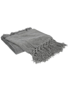 MANTA CHENILLE GRIS FLECOS 