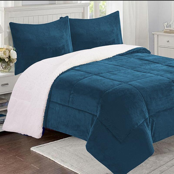 CUBRECAMA SHERPA FLANNEL 2.0PL AZUL 