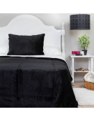 CUBRECAMA SHERPA FLANNEL NEGRO 2.0P 