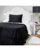 CUBRECAMA SHERPA FLANNEL NEGRO 2.0P 