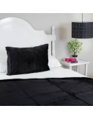 CUBRECAMA SHERPA FLANNEL NEGRO 2.0P 