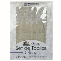 SET TOALLA OLIVIA 2PZ BEIGE 