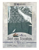 SET TOALLA OLIVIA 2PZ VERDE 