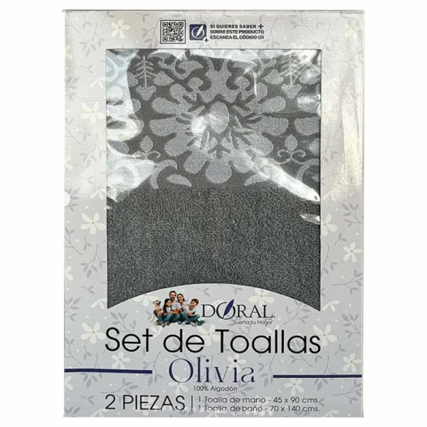 SET TOA. OLIVIA 2PZ GRIS CLARO 